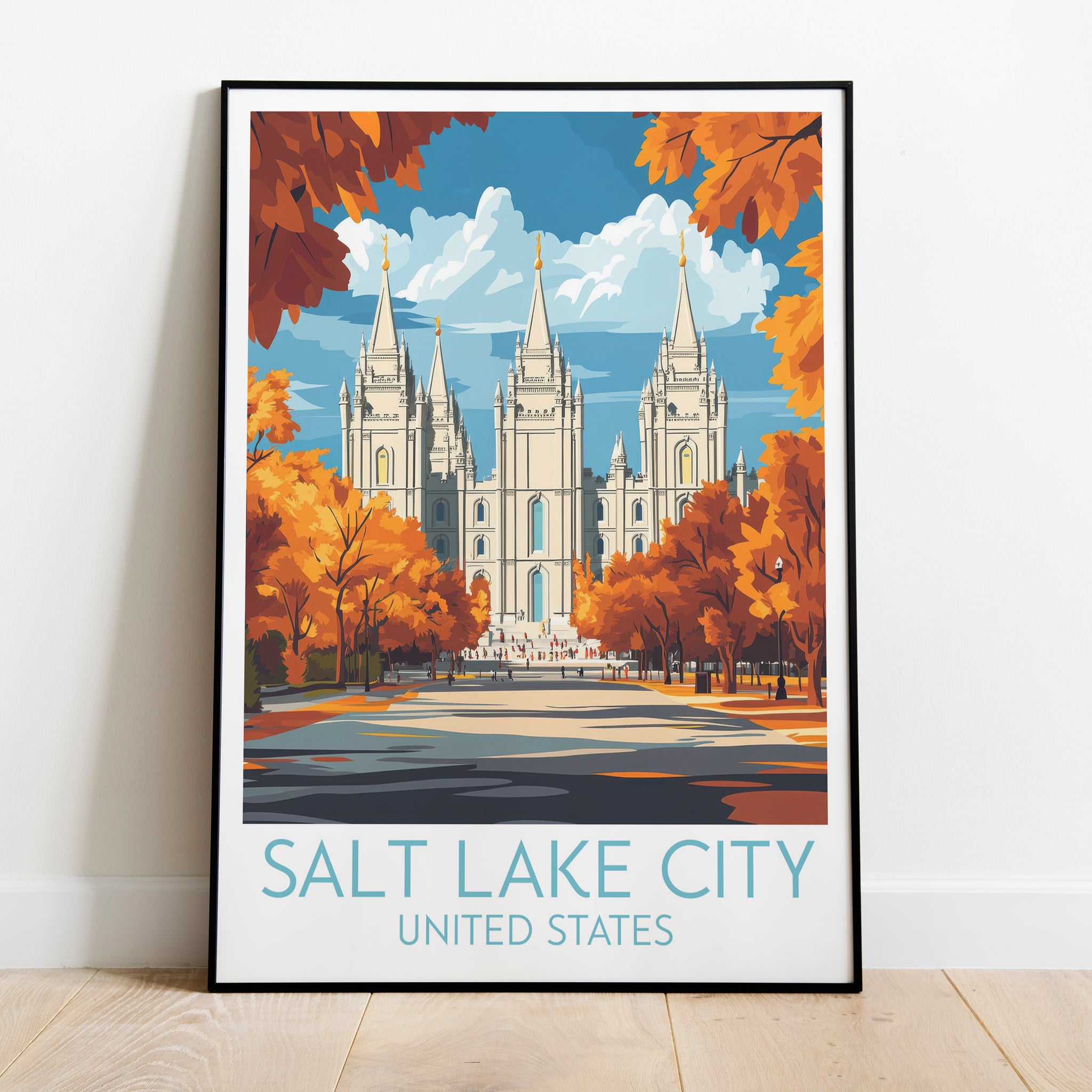 Salt Lake City travel poster on the ground United States