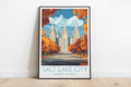 Salt Lake City travel poster on the ground United States