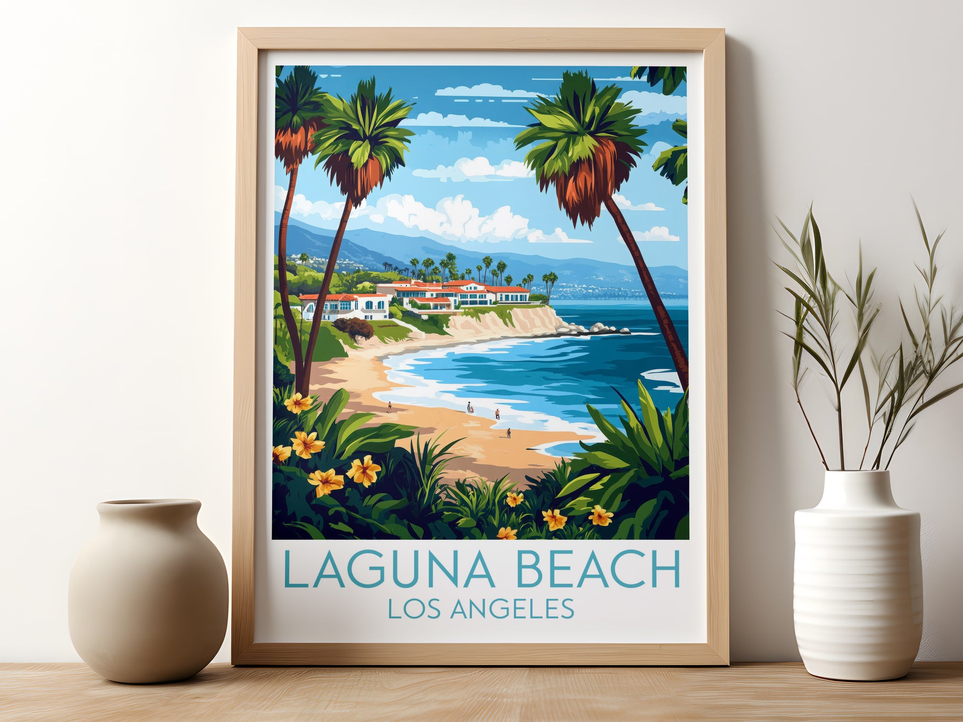 Laguna Beach travel poster for kitchen Los Angeles