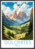 dolomites travel poster main italy