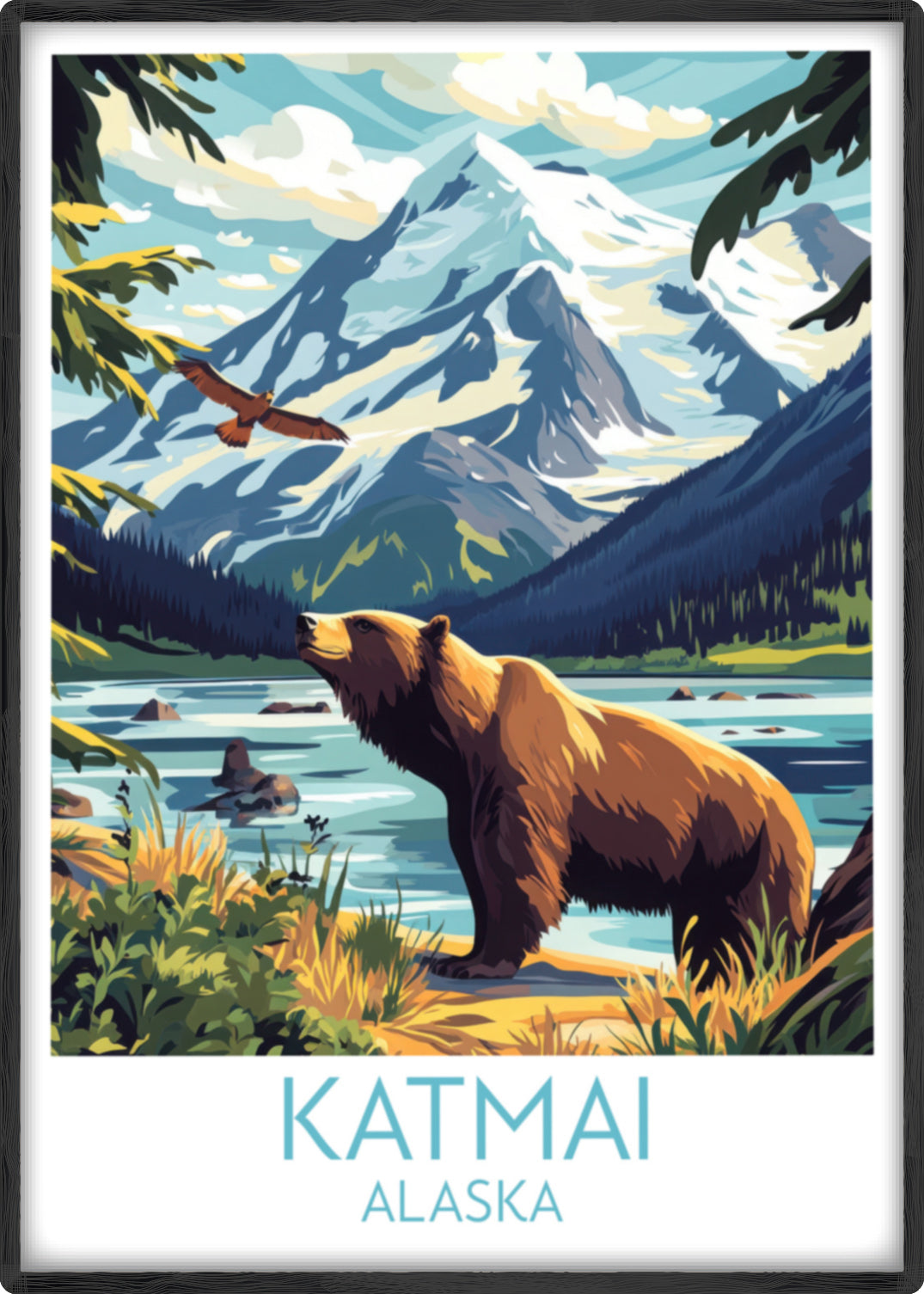 Katmai travel poster main Alaska