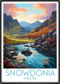 snowdonia travel poster main wales