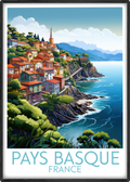 pays basque travel poster main france