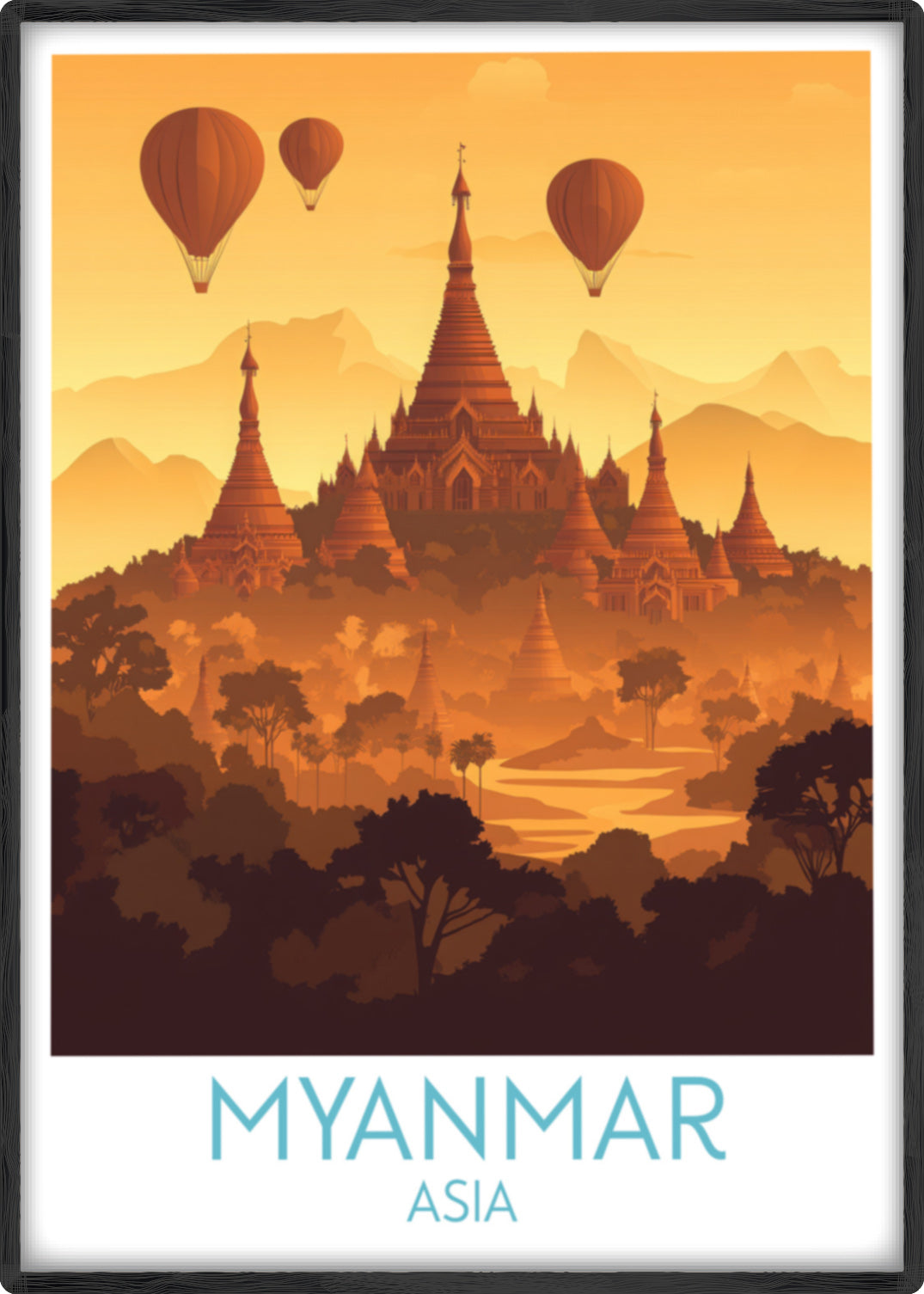 Myanmar travel poster main Asia