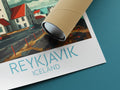 Reykjavik travel poster rolled Iceland