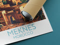 Meknes travel poster rolled morocco