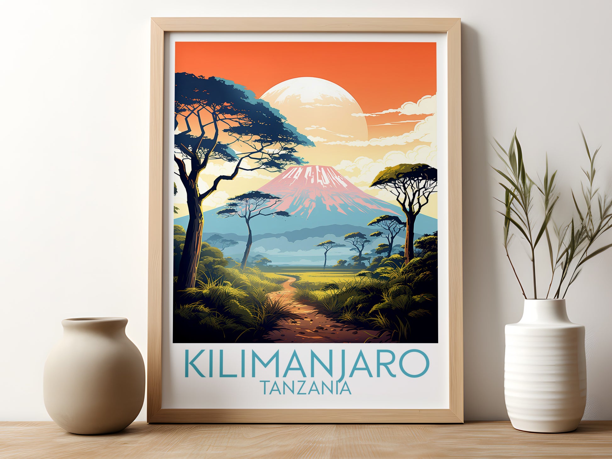 Kilimanjaro travel poster for kitchen Tanzania