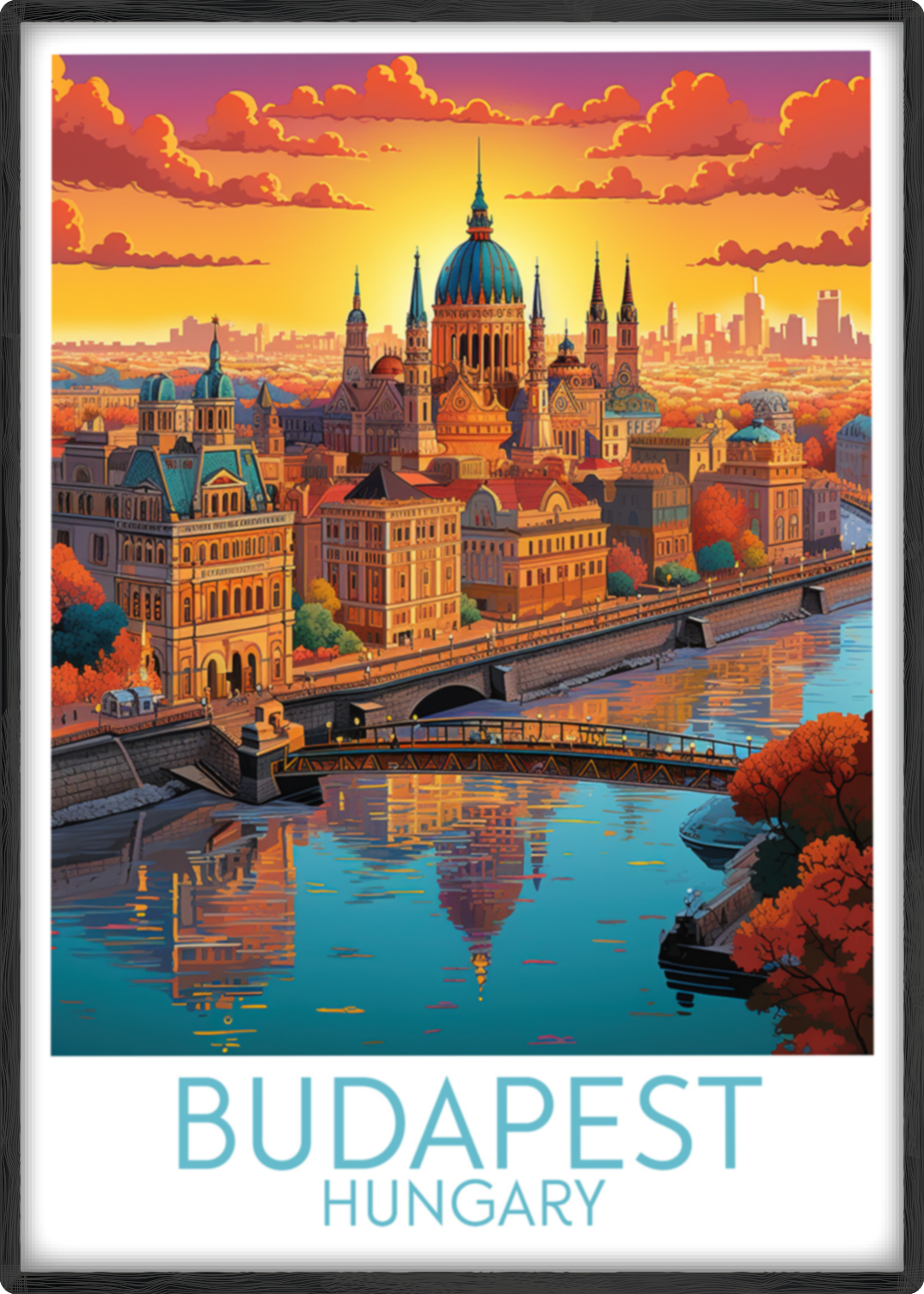 budapest travel poster main hungary