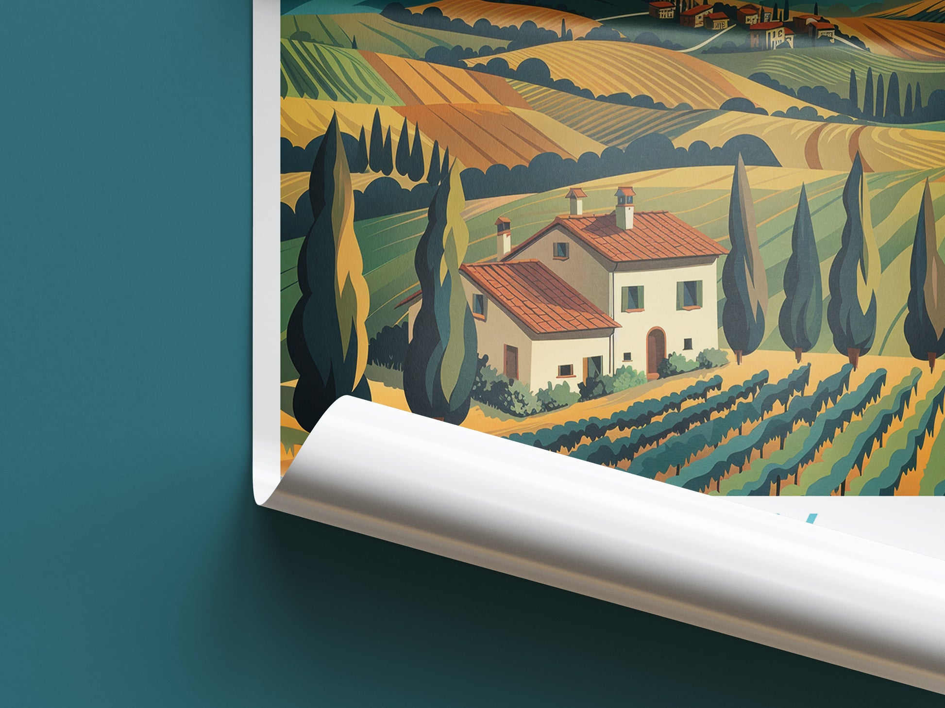 Tuscany travel poster roll up Italy