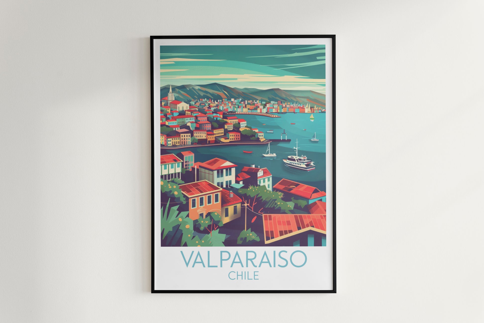 Valparaiso travel poster on the wall Chile