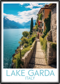 lake garda travel poster main italy