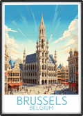 brussels travel poster main belgium