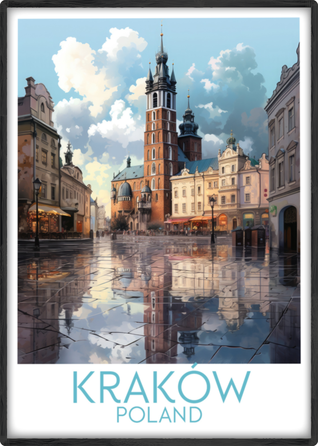 krakow travel poster main poland