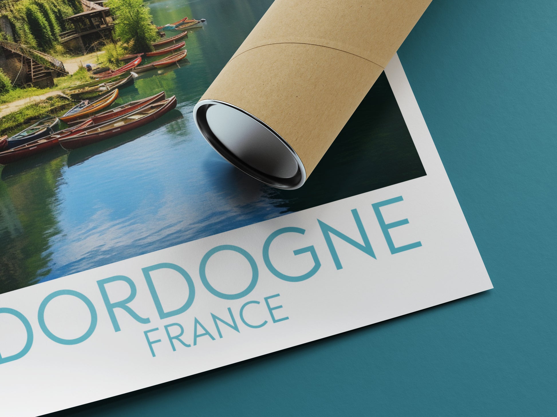 Dordogne travel poster rolled France