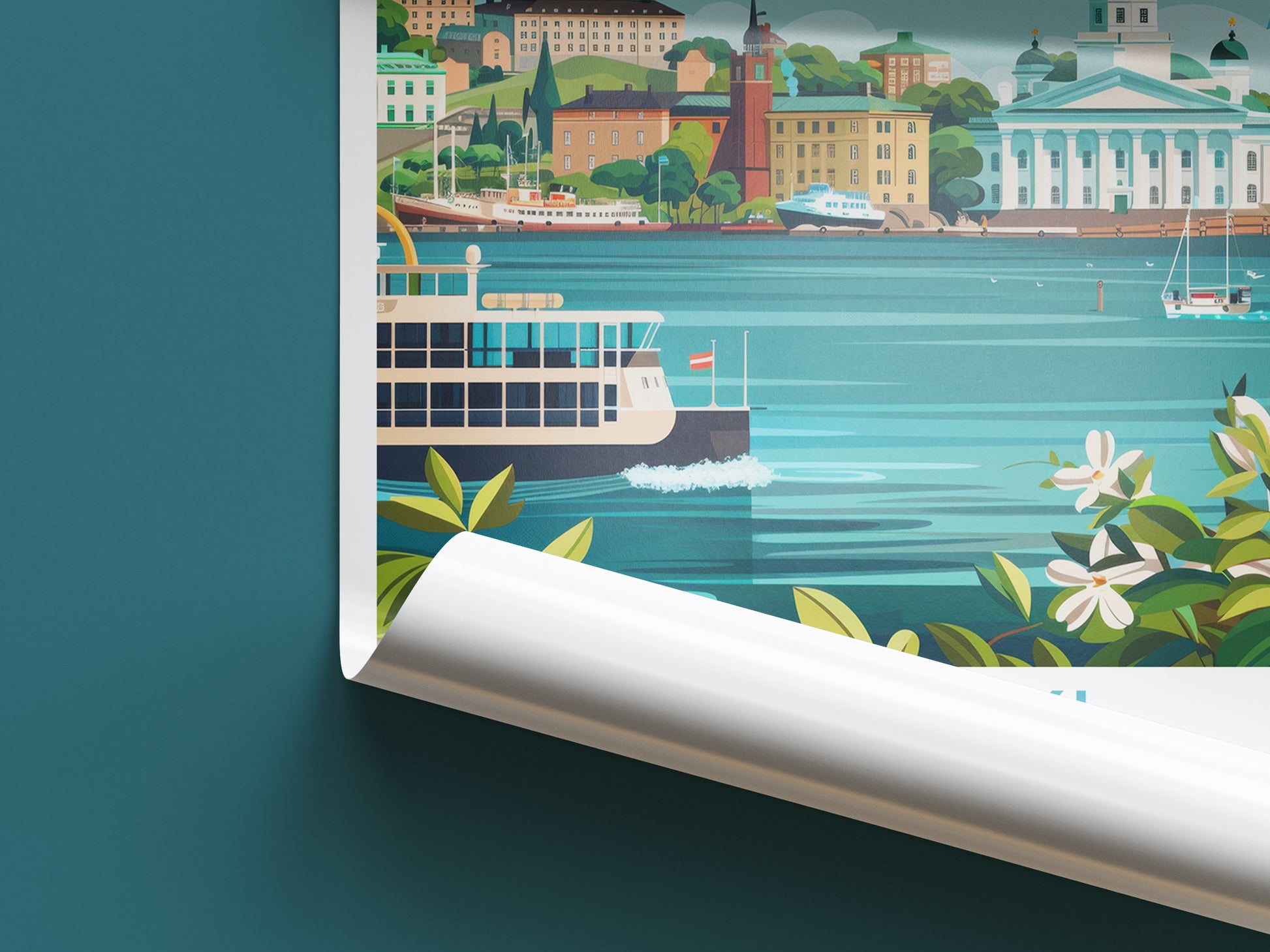 Helsinki travel poster roll up Finland