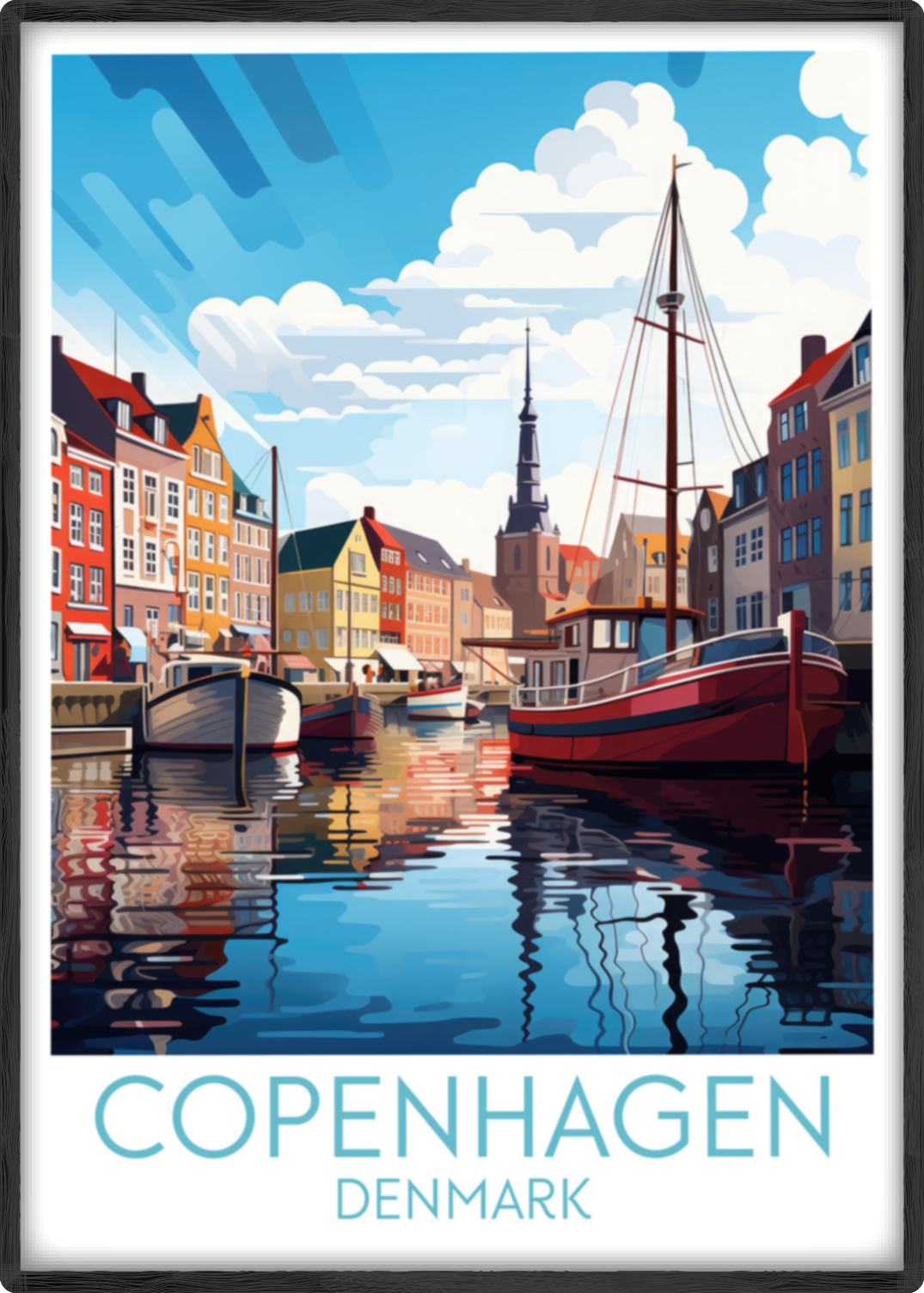 copenhagen travel poster main denmark