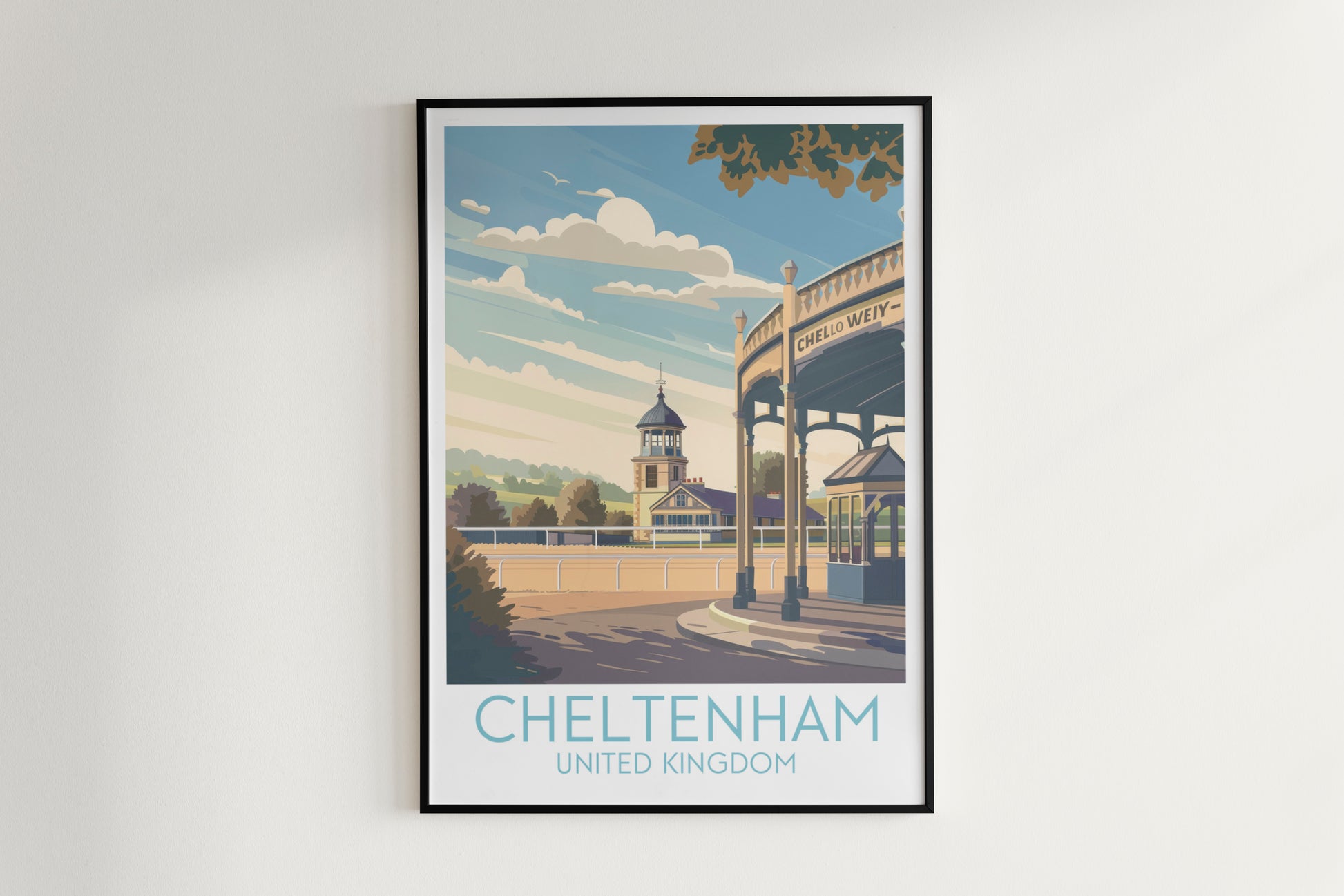 Cheltenham travel poster on the wall United Kingdom