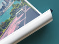 Auckland travel poster tube New Zealand