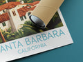 Santa Barbara travel poster rolled California