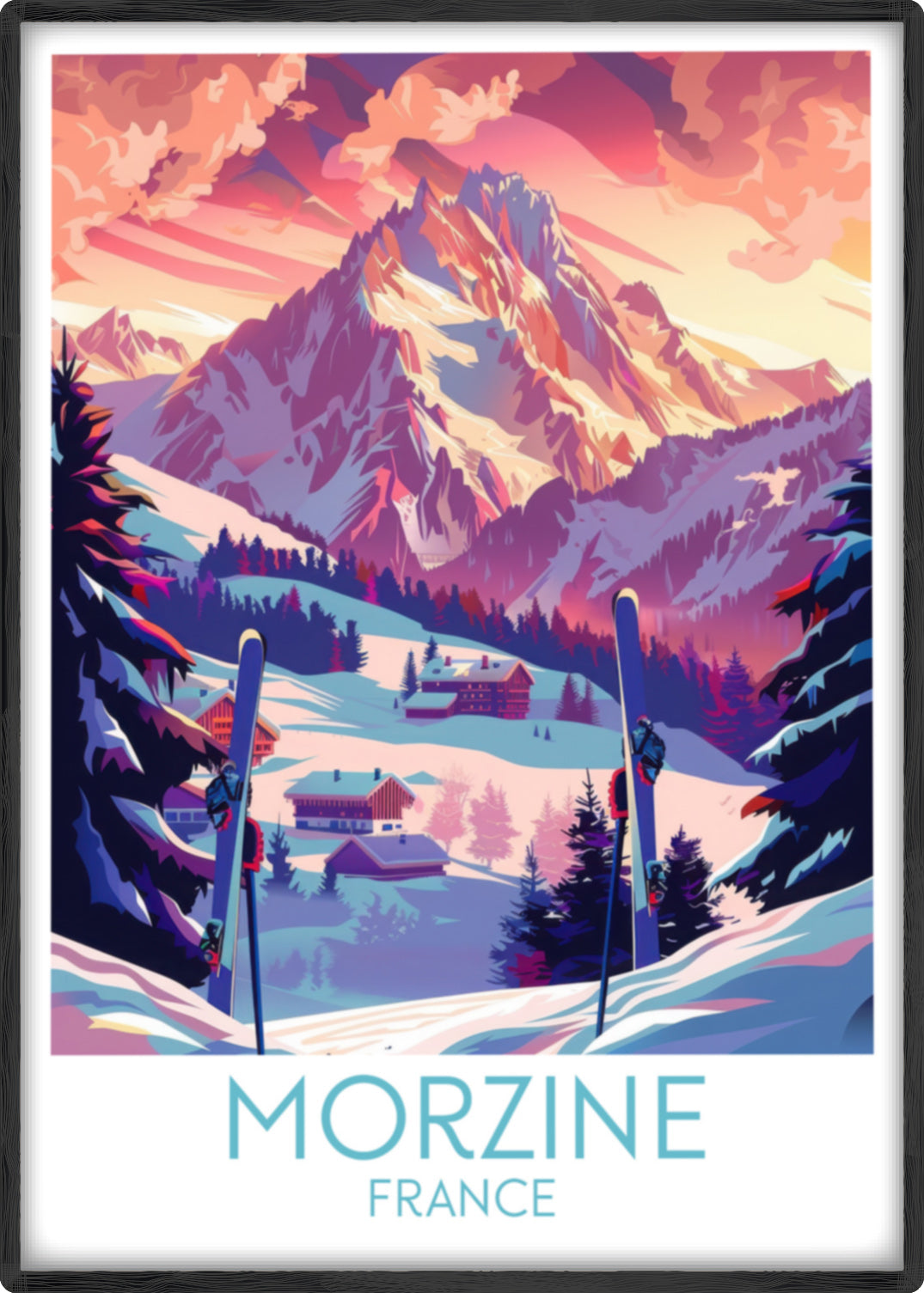 Morzine travel poster main France