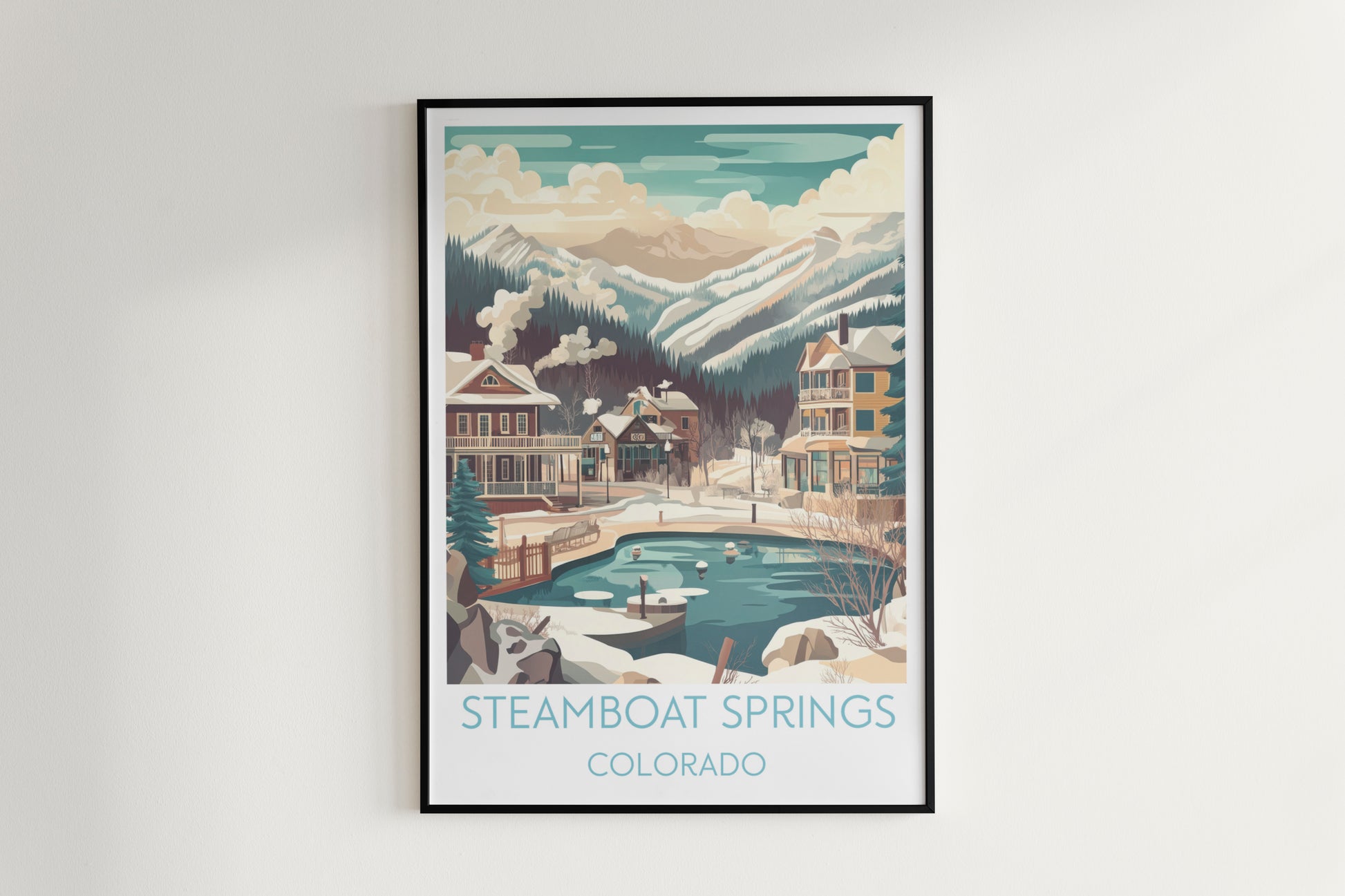 Steamboat Springs travel poster on the wall Colorado