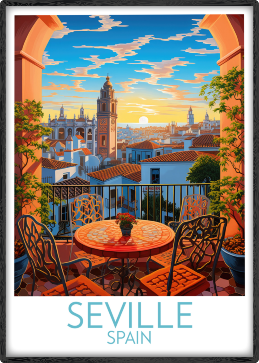 seville travel poster main spain