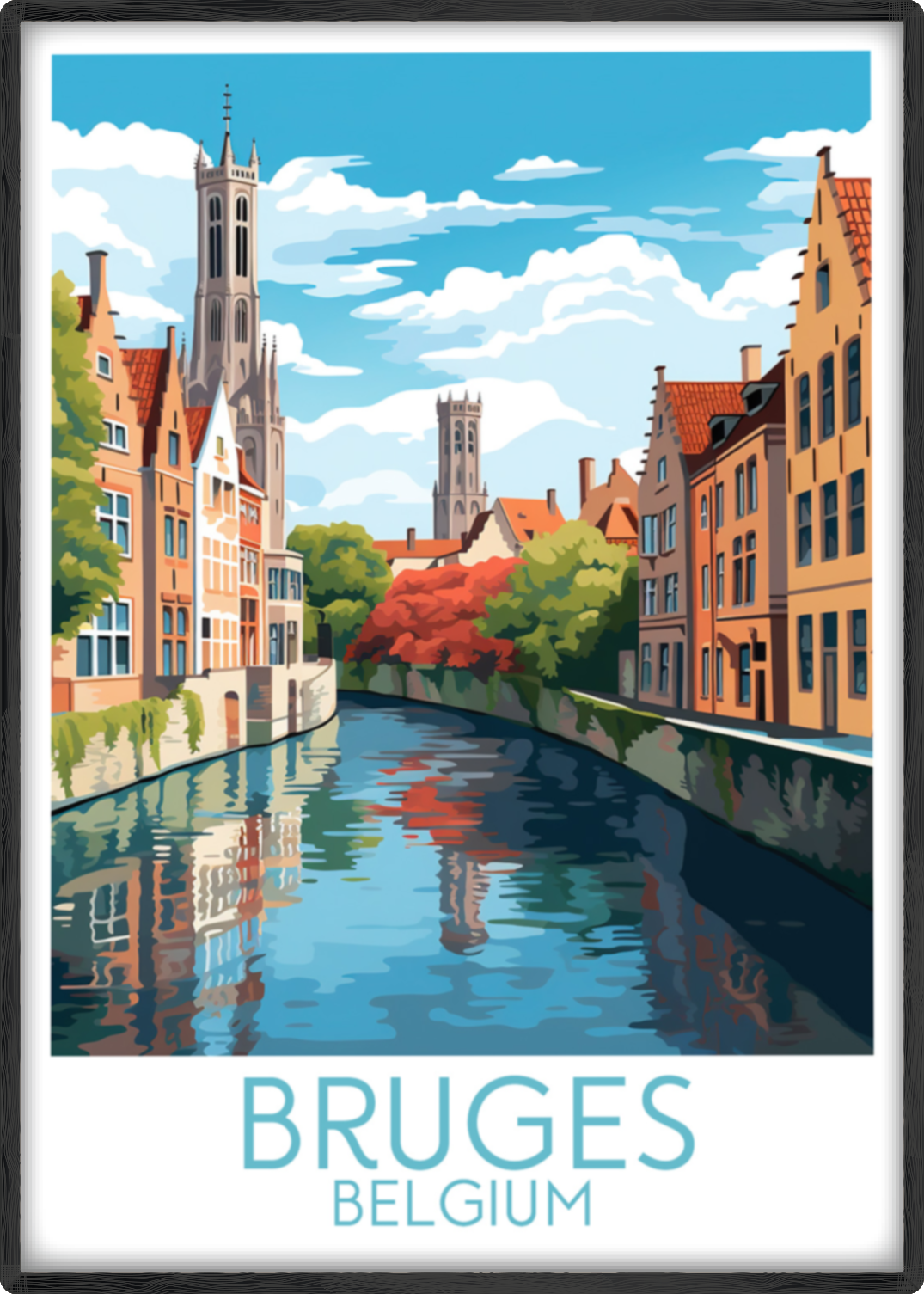 bruges travel poster main belgium