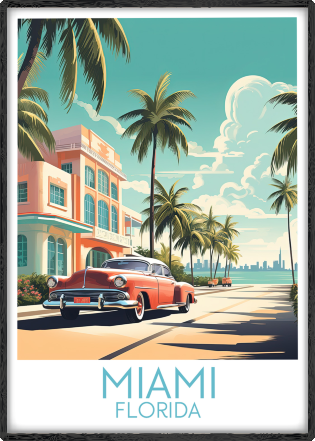 Miami travel poster main Florida