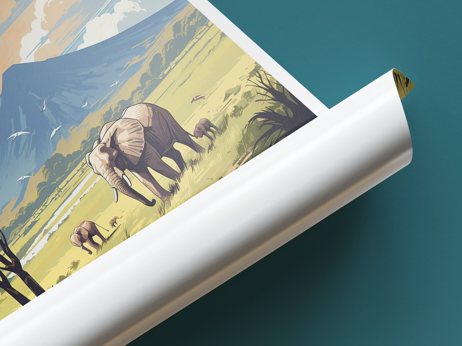 Kilimanjaro travel poster tube Tanzania