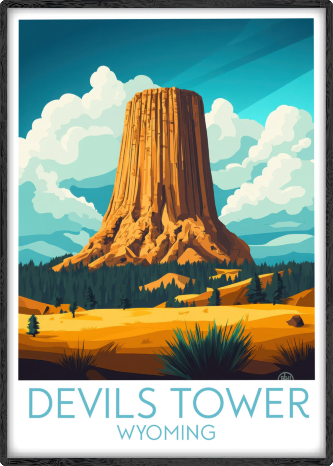 Devils Tower Mountains Wall outlet Art Canvas - MWA-099