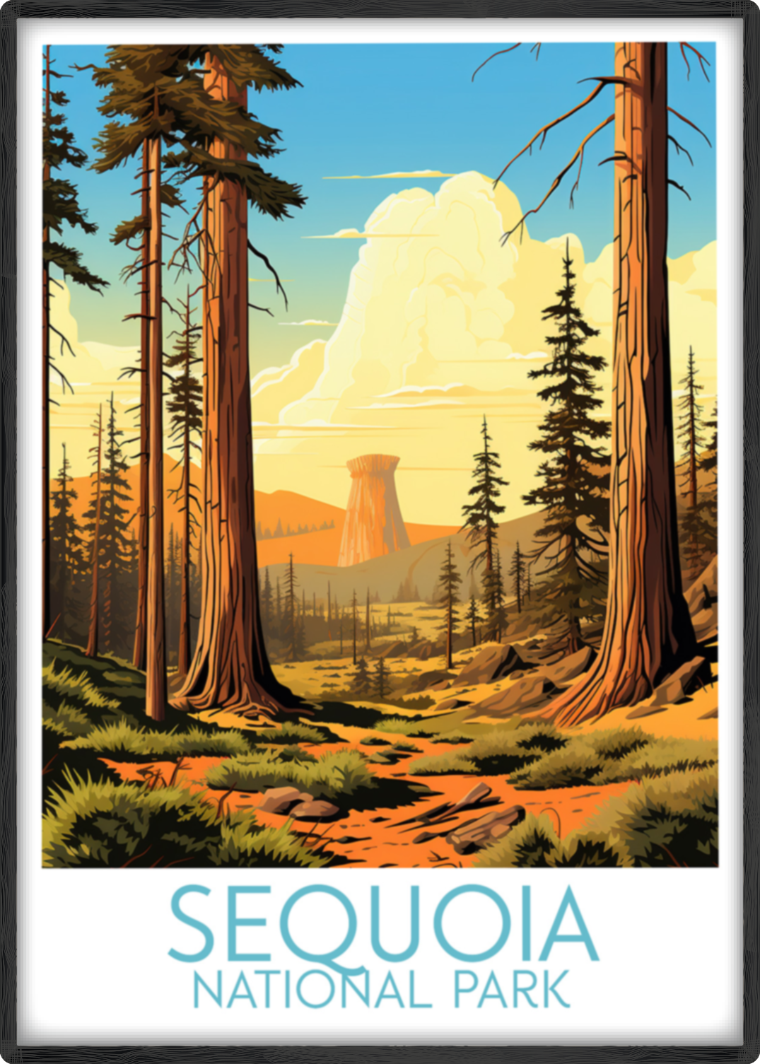 sequoia travel poster main national park