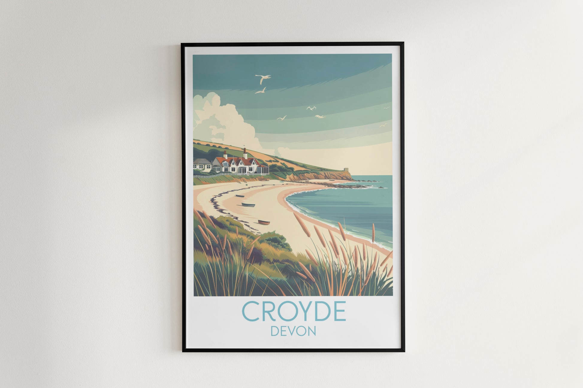 Croyde travel poster on the wall Devon