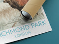 Richmond Park travel poster rolled London