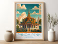 Phnom Penh travel poster for kitchen Cambodia