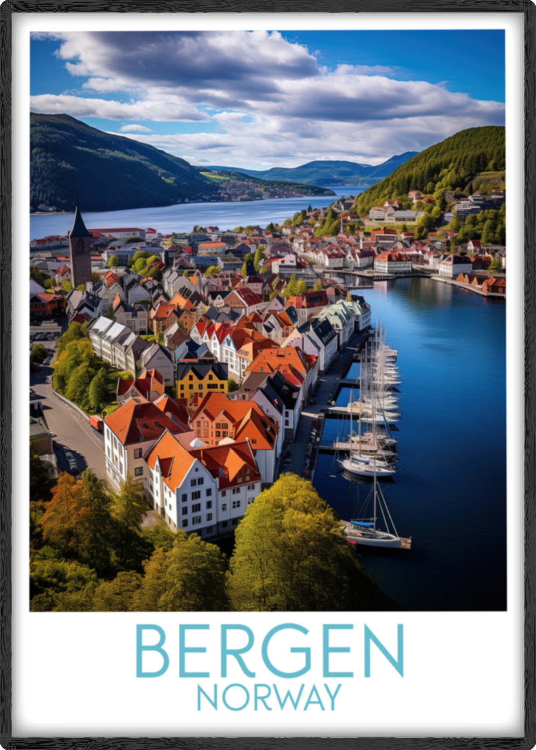 bergen travel poster main norway