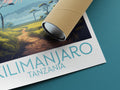 Kilimanjaro travel poster rolled Tanzania