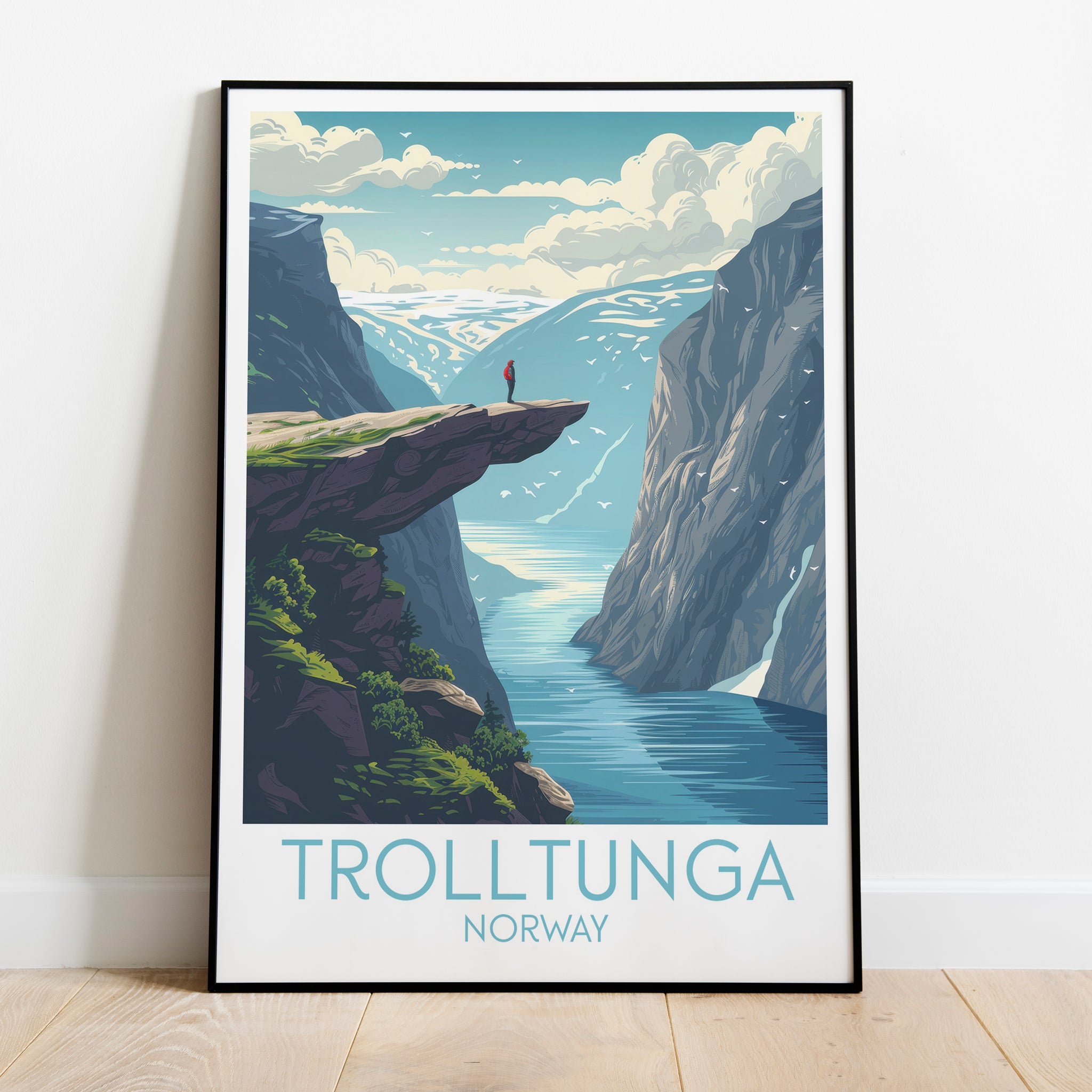 Trolltunga travel poster on the ground Norway