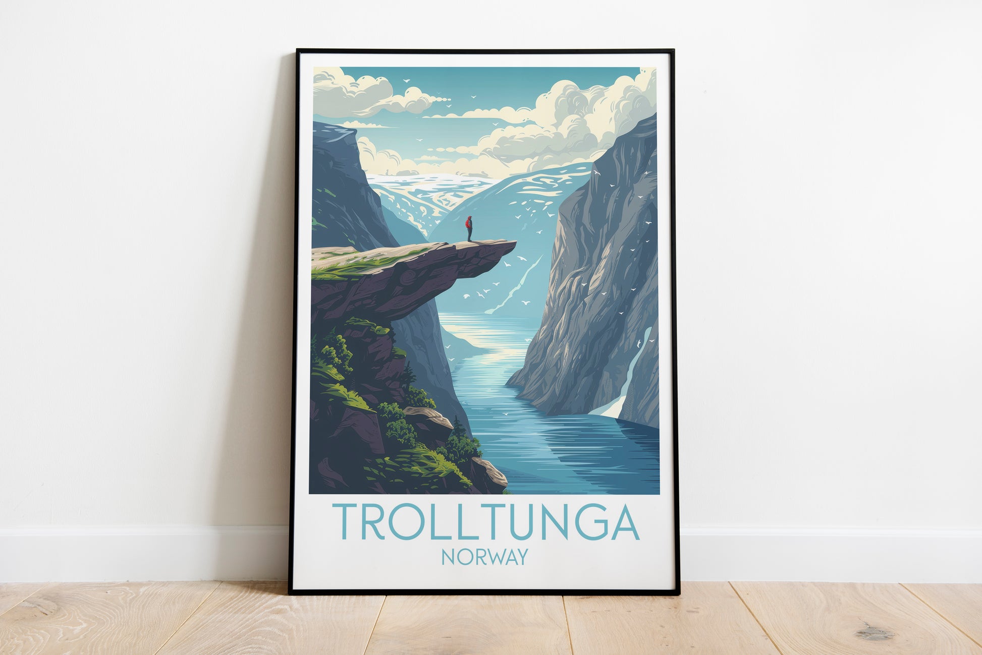 Trolltunga travel poster on the ground Norway