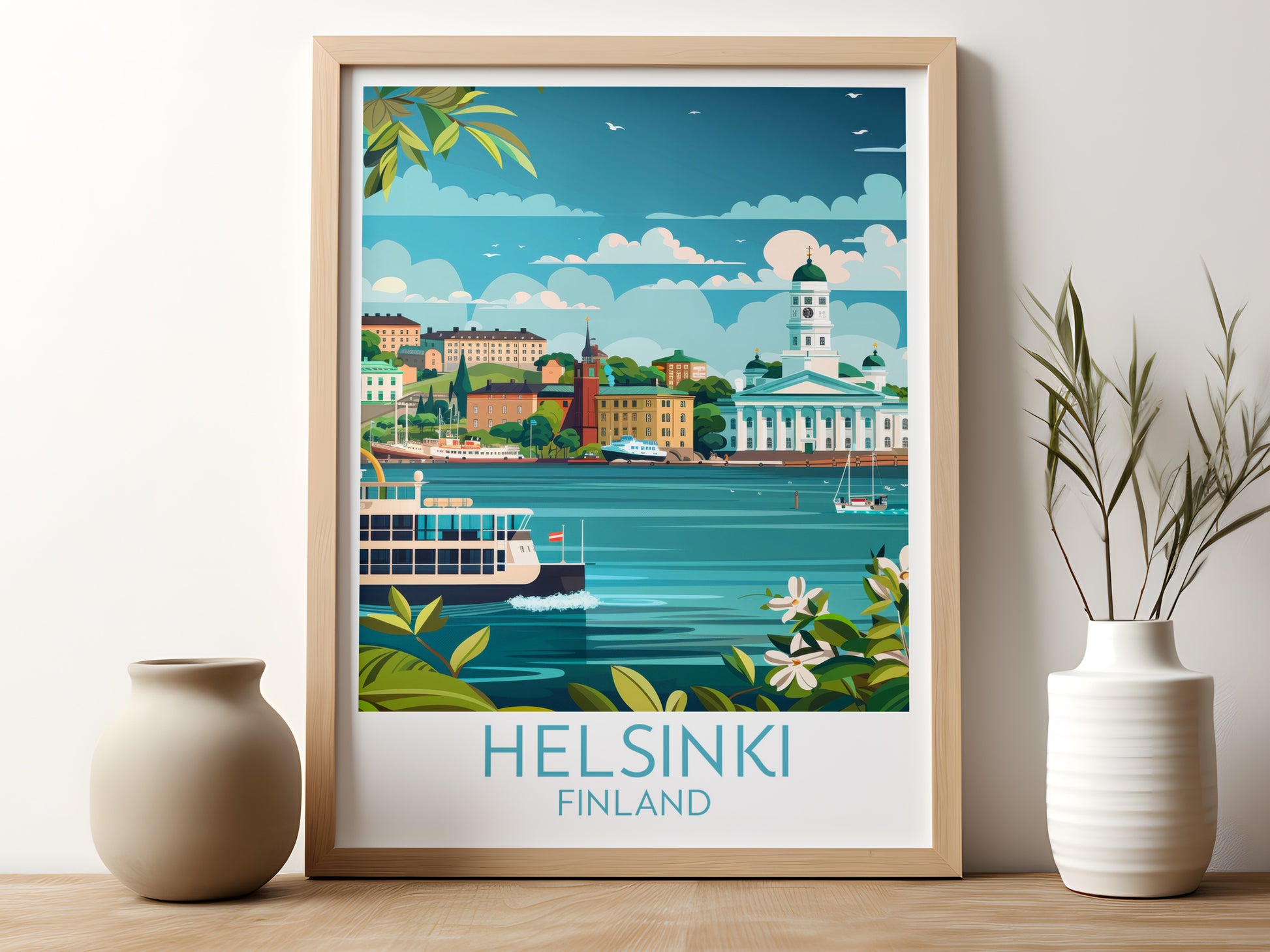 Helsinki travel poster for kitchen Finland