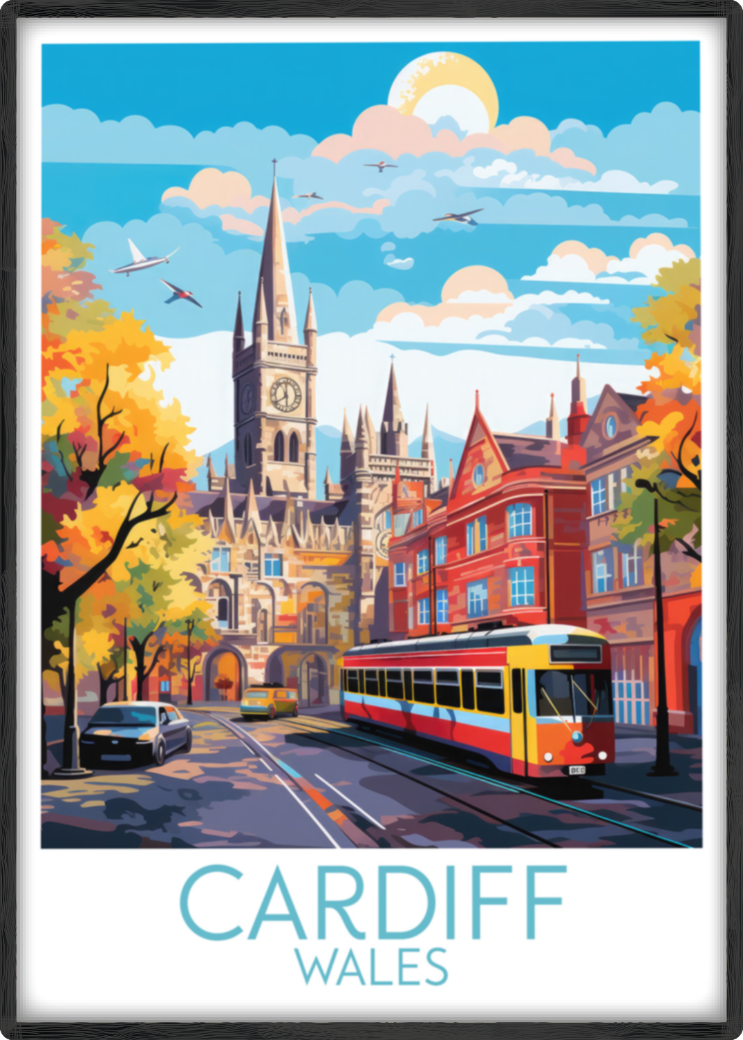 cardiff travel poster main wales