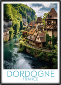 Dordogne travel poster main France