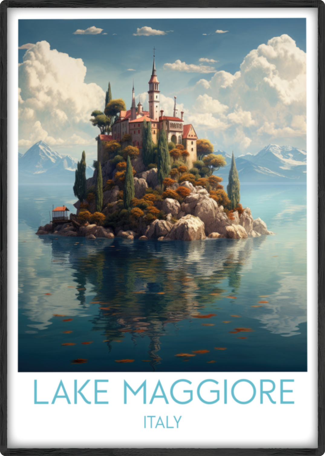 lake maggiore travel poster main italy