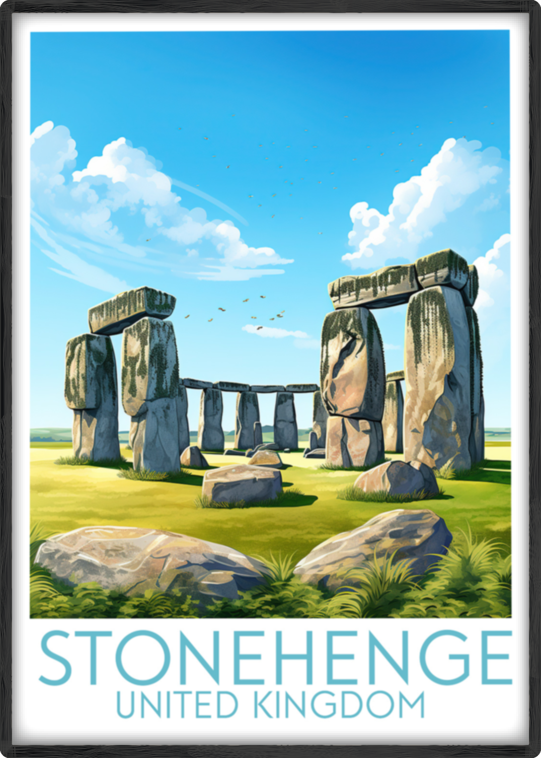 stonehenge travel poster main united kingdom