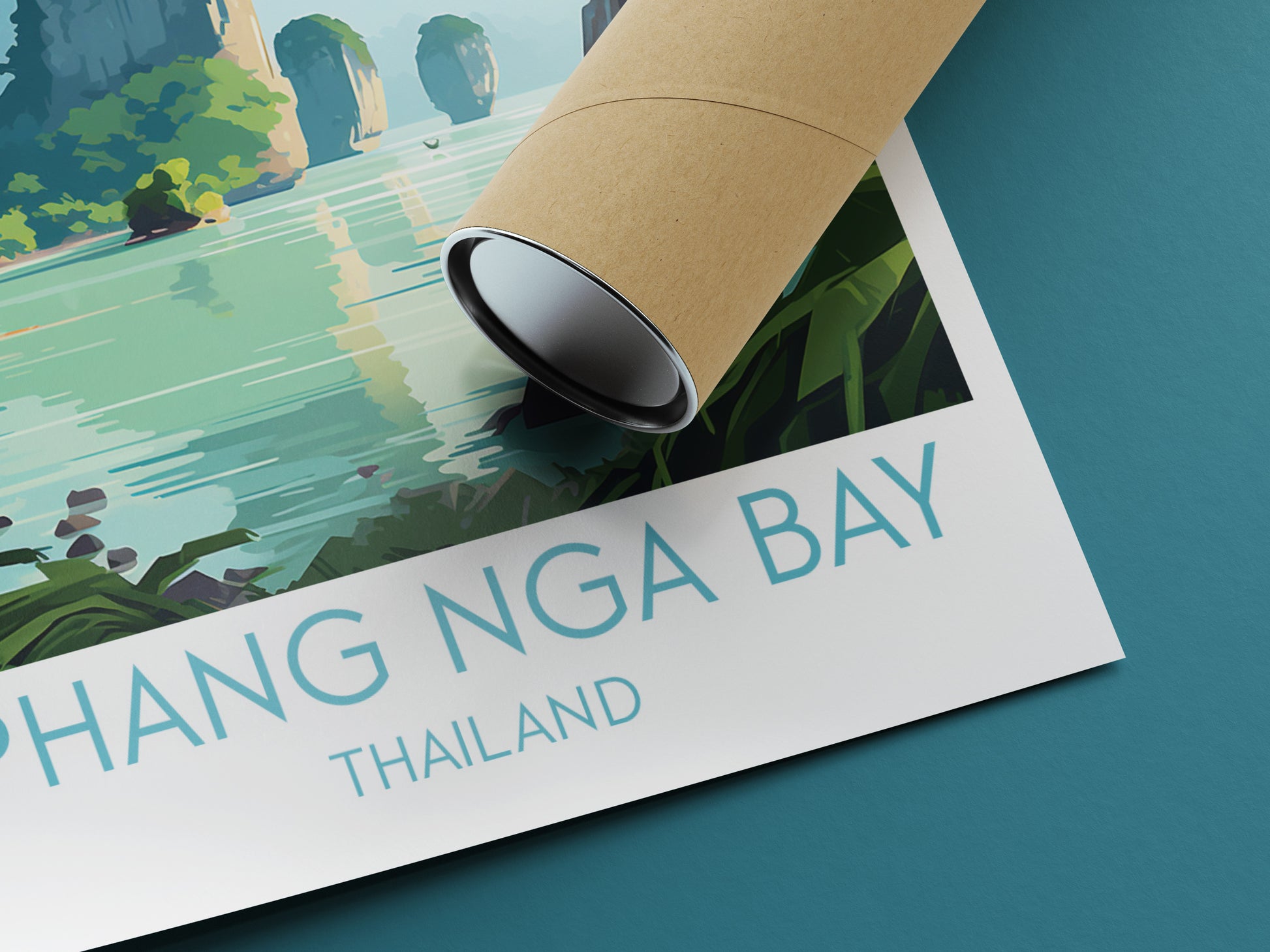 Phang Nga Bay travel poster rolled Thailand