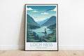 Loch Ness travel poster on the ground Scotland