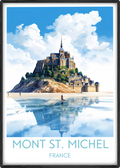 mont st michel travel poster main france