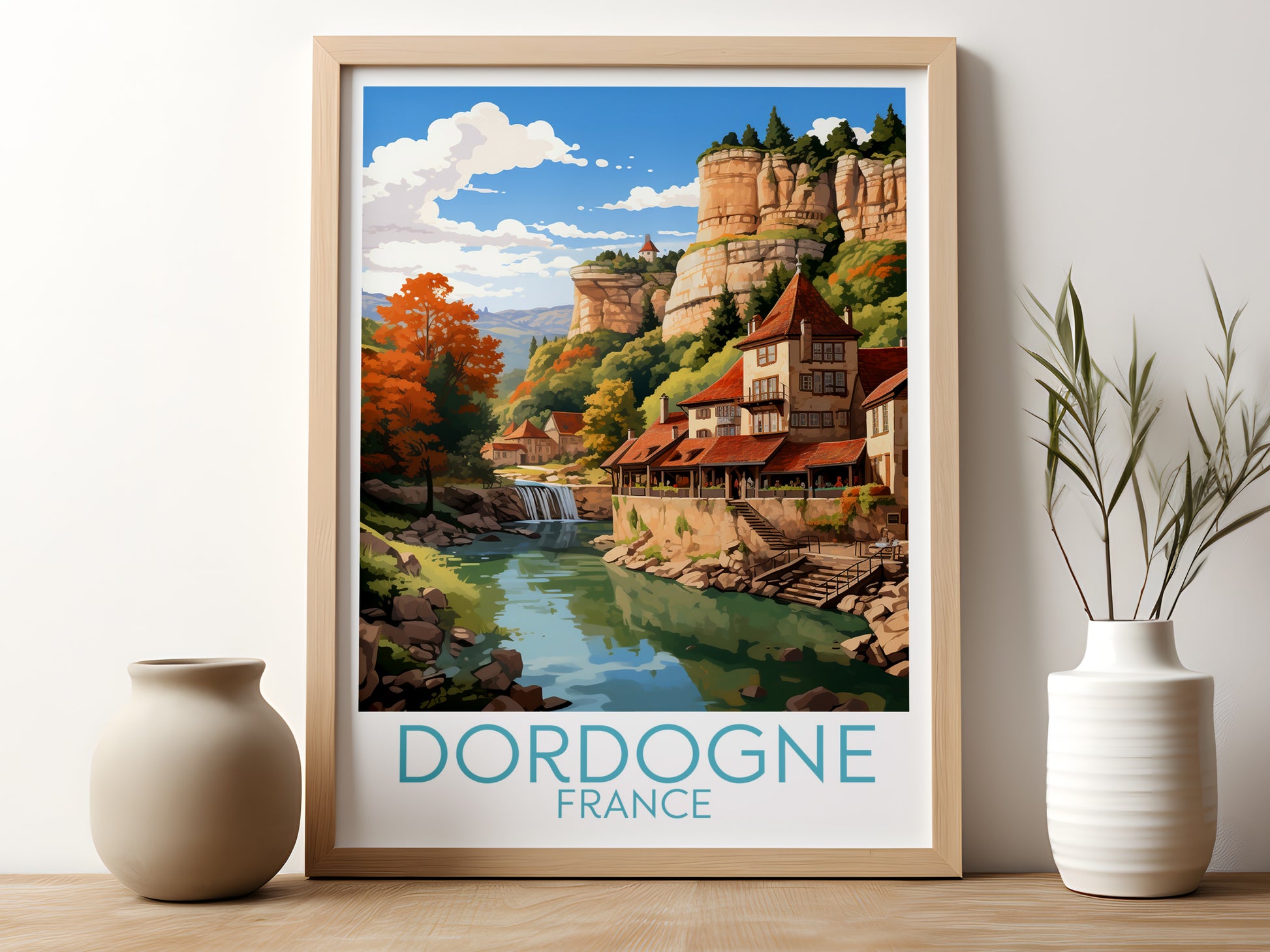 Dordogne travel poster for kitchen France