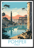 pompeii travel poster main italy