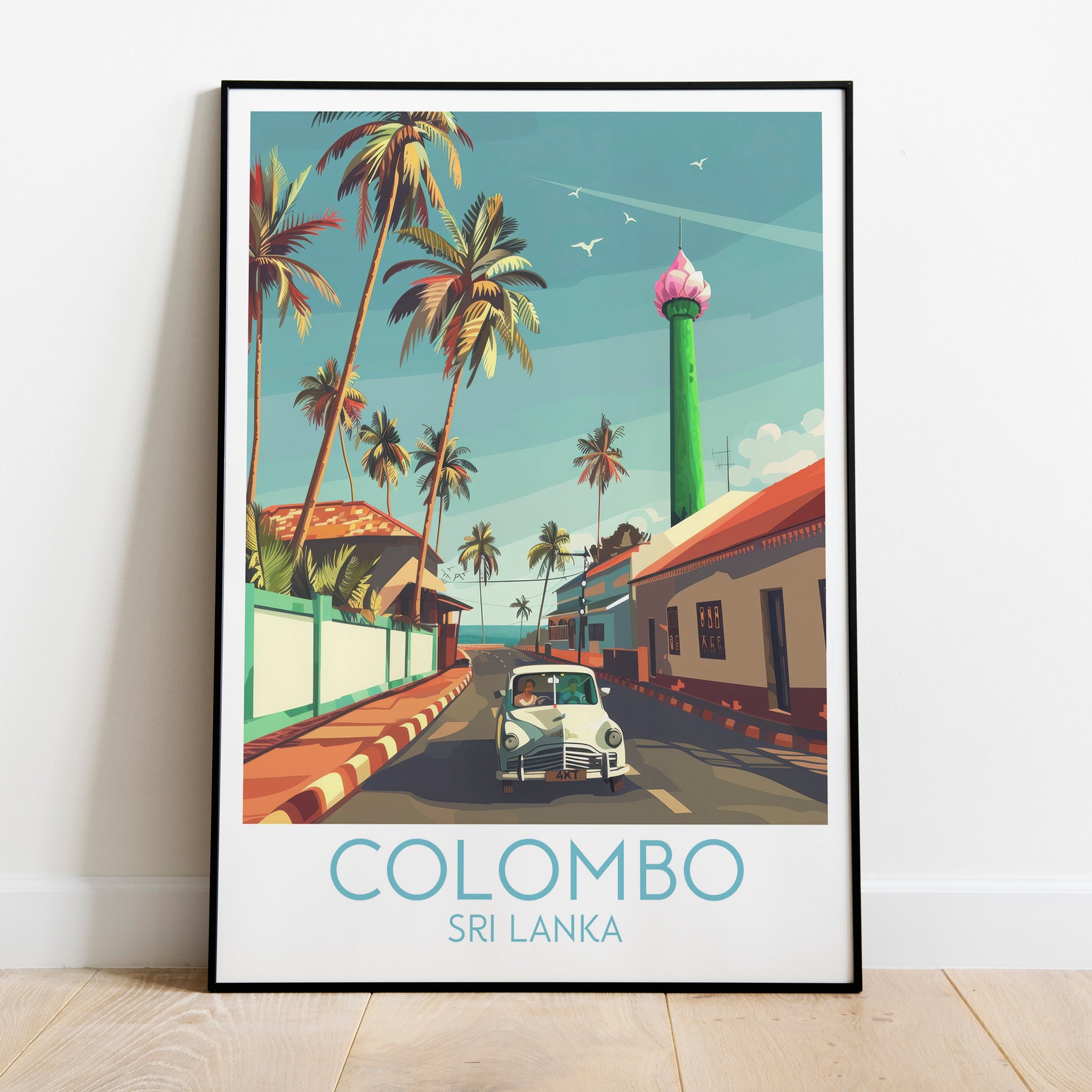 Colombo travel poster on the ground Sri Lanka