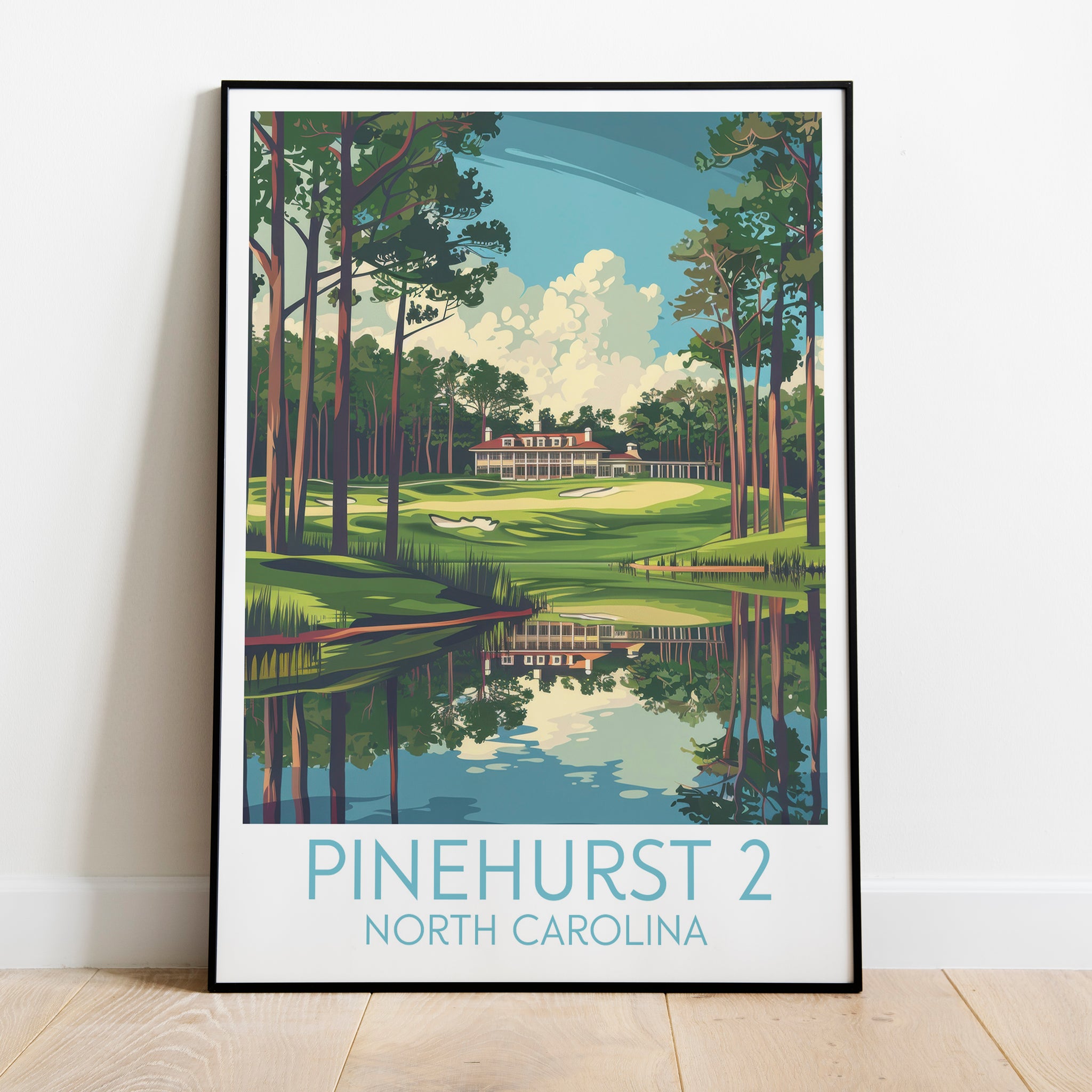 Pinehurst 2 travel poster on the ground North Carolina